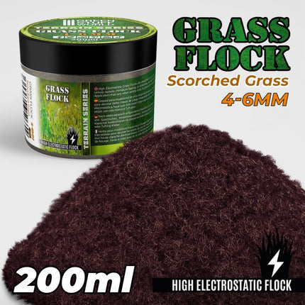 Scorched brown Static grass flock 4-6mm 200ml