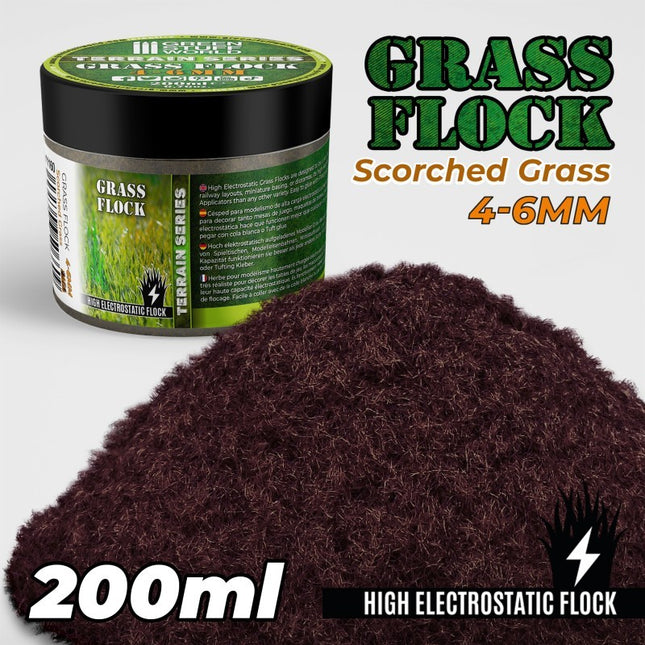 Scorched brown Static grass flock 4-6mm 200ml