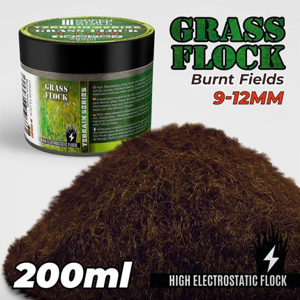 burnt fields static grass flock 9-12mm 200ml