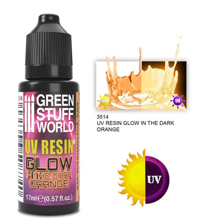 UV resin 17ml orange - Glow in the Dark