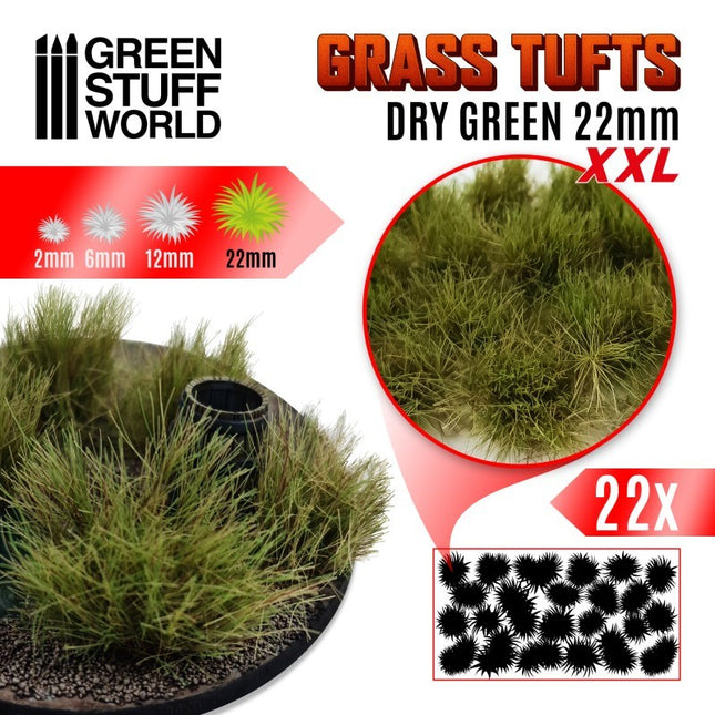 Droog groene tufts XXL - struikjes 22mm