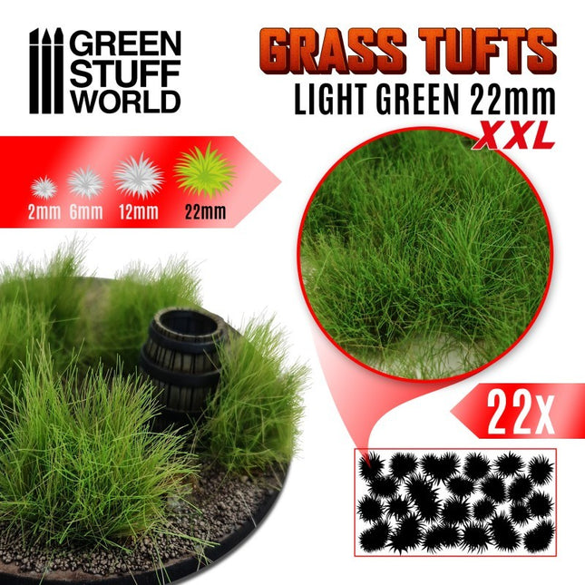 Licht groene tufts XXL - struikjes 22mm