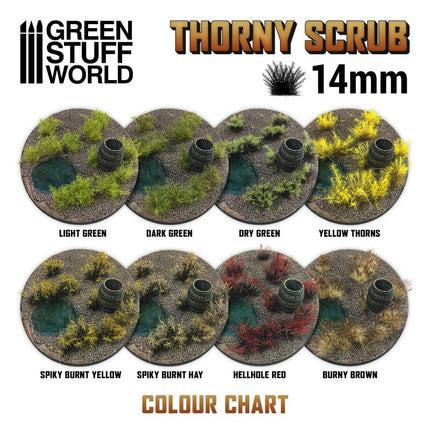 Thorny spikey scrub tufts light green