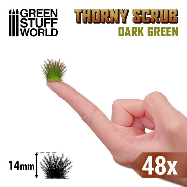 Thorny spikey scrub tufts dark green